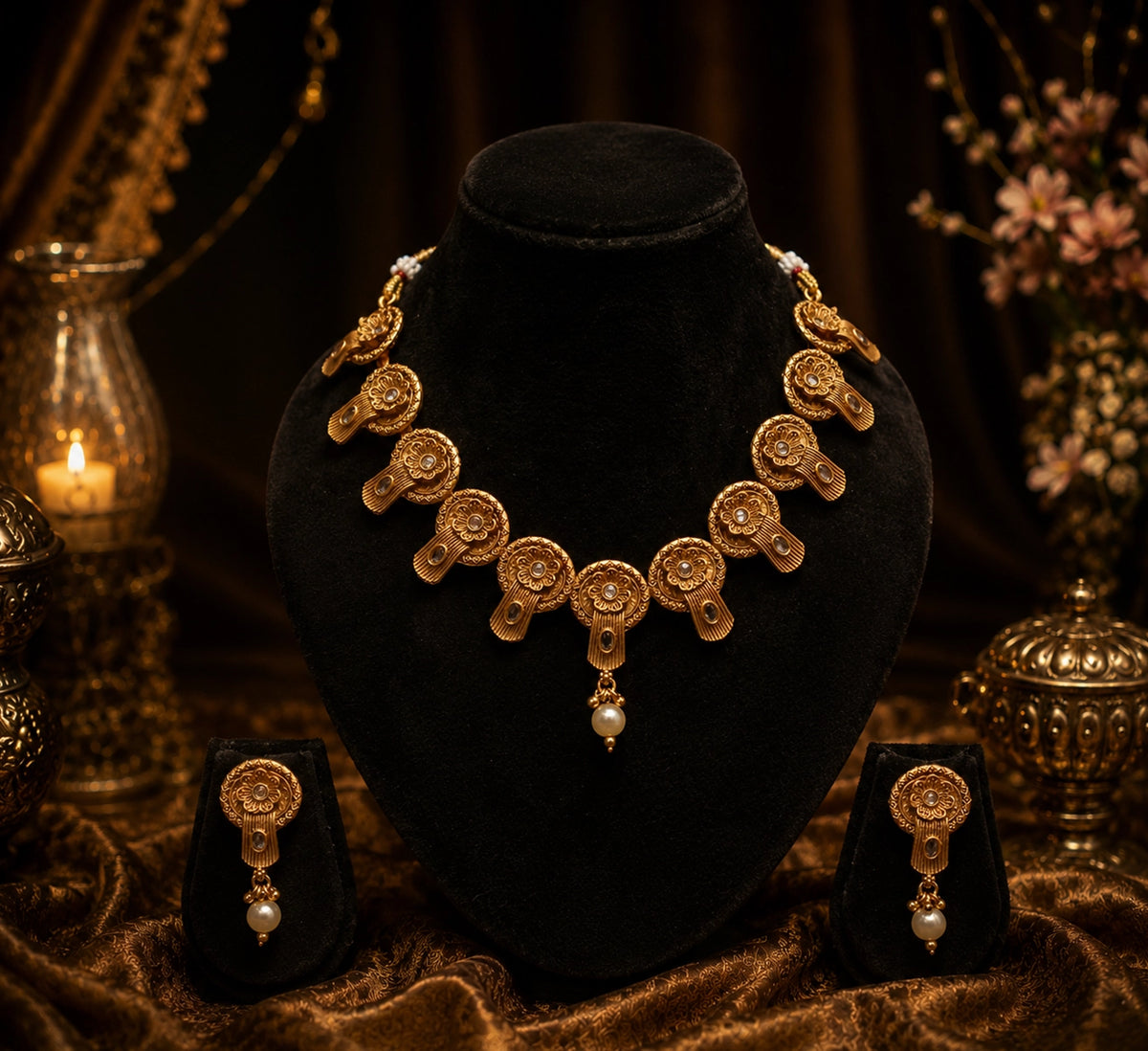 Antique South Indian Necklace Set