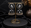Black Jhumka Earring With Mirror Work
