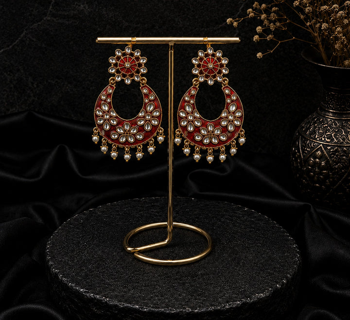 Chandbali Earring with Kundan Stone
