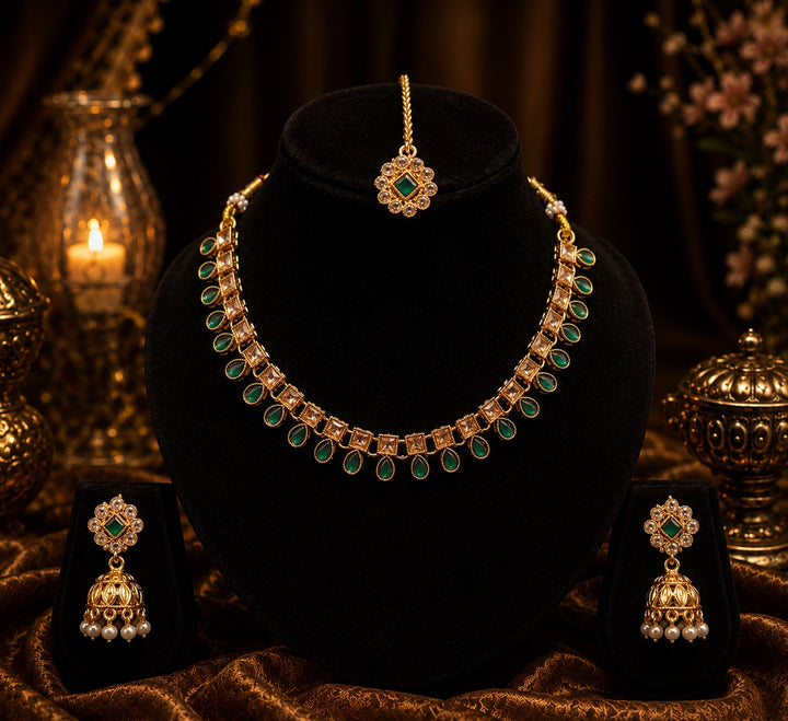 Kundan Green Colour Choker Set