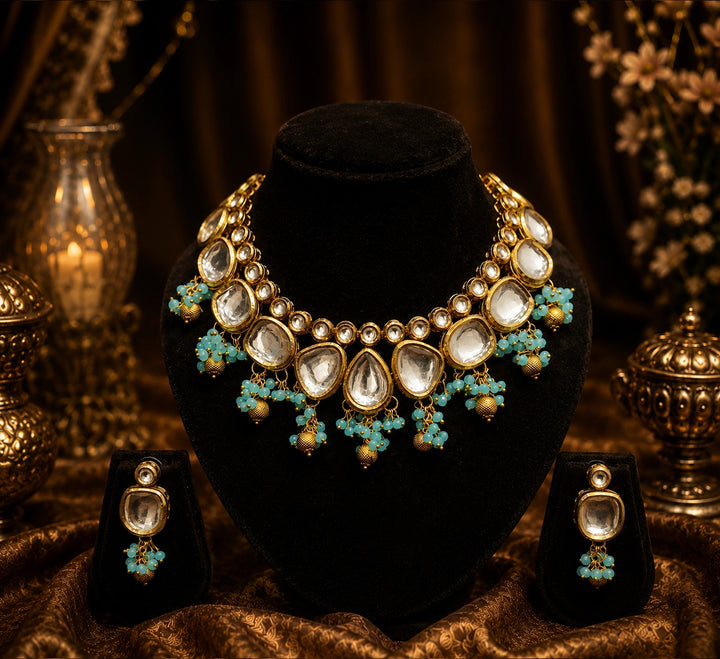 Light Blue Kundan Choker Set