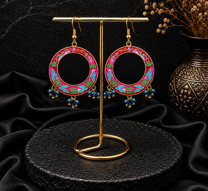 Meenakari Earring With Floral Design