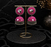 Pink Jhumka Earring with Mirror work