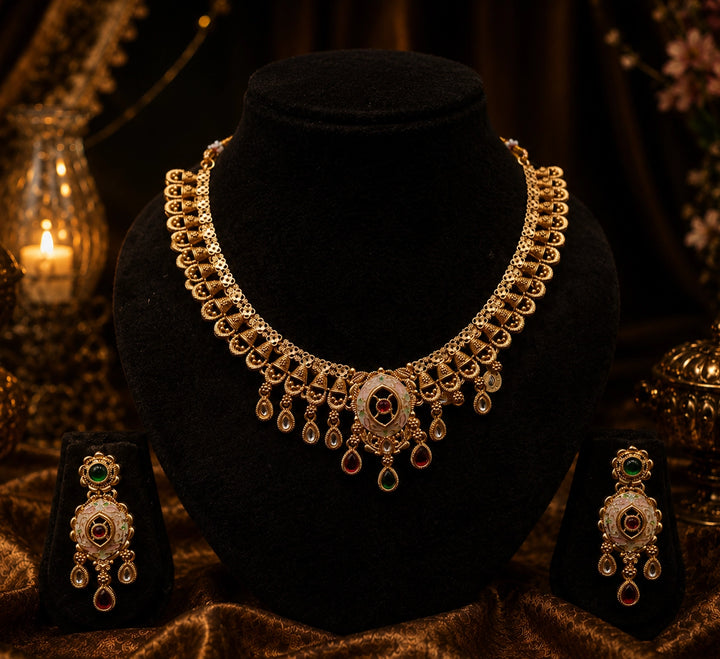 Rajwadi Choker half necklace set