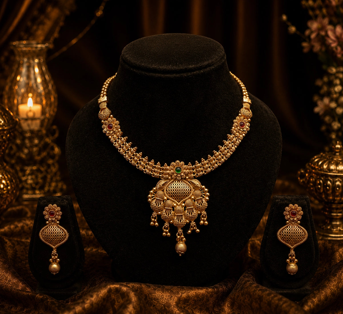 Temple Necklace Set