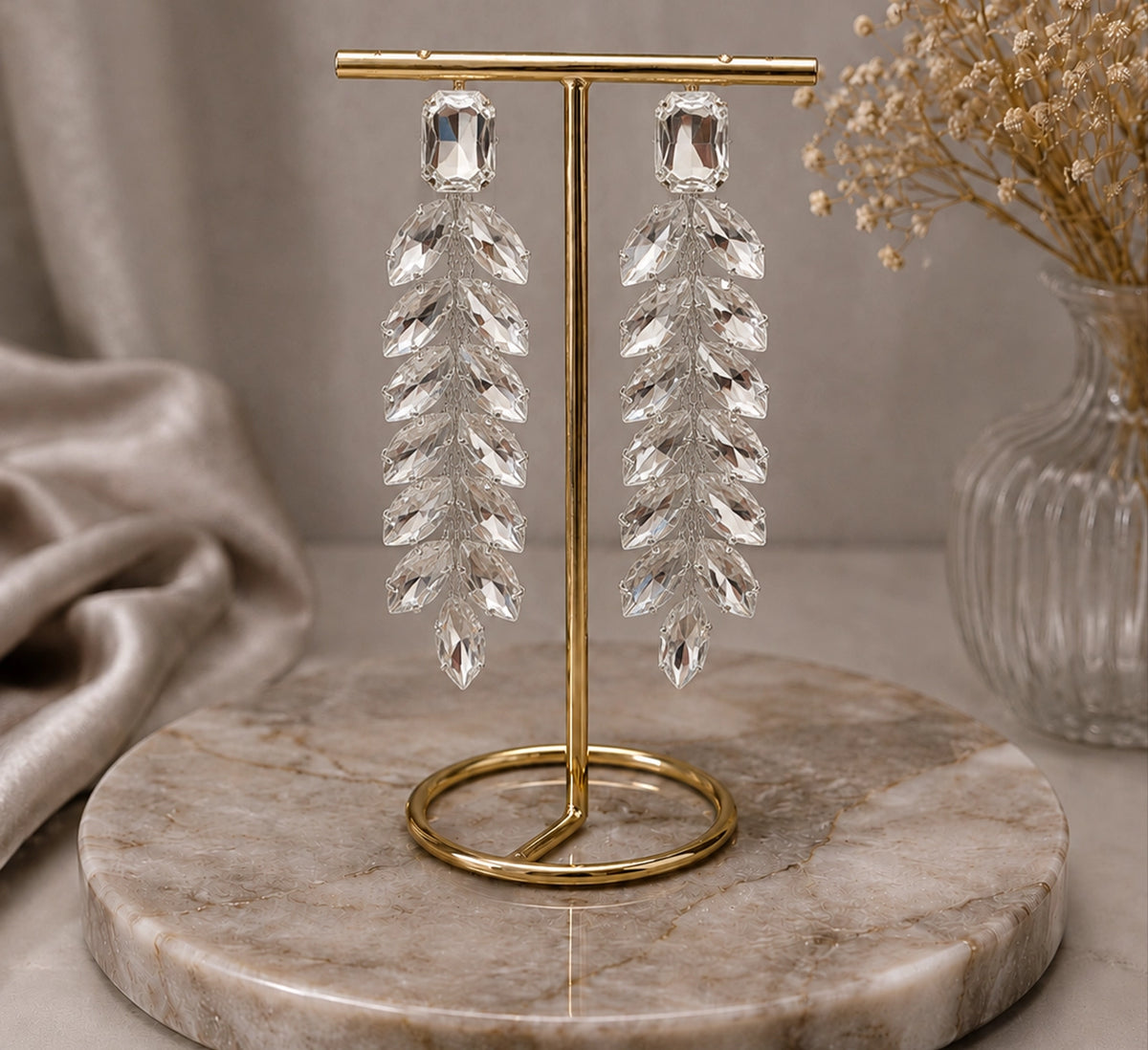 White Drop Earrings